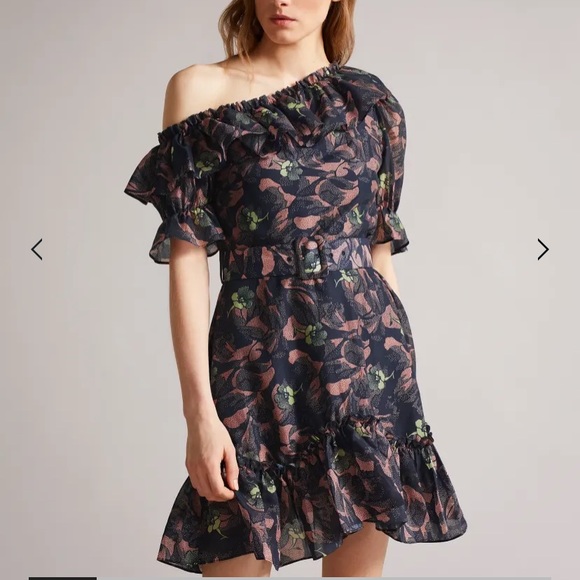 Ted Baker dress: Hazpin NWT
Asymmetric Cold Shoulder Ruffle Mini Dress - Picture 2 of 6